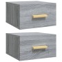 Mesitas de noche de pared 2 uds color gris Sonoma 35x35x20 cm de vidaXL, Mesitas de noche - Ref: Foro24-817576, Precio: 41,61...