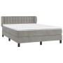 Cama box spring con colchón terciopelo gris claro 140x200 cm de vidaXL, Camas y somieres - Ref: Foro24-3127733, Precio: 473,3...