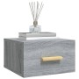Mesitas de noche de pared 2 uds color gris Sonoma 35x35x20 cm de vidaXL, Mesitas de noche - Ref: Foro24-817576, Precio: 41,61...