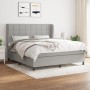 Cama box spring con colchón tela gris claro 180x200 cm de vidaXL, Camas y somieres - Ref: Foro24-3127981, Precio: 613,03 €, D...