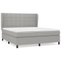 Cama box spring con colchón tela gris claro 180x200 cm de vidaXL, Camas y somieres - Ref: Foro24-3127981, Precio: 613,03 €, D...