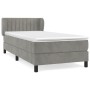 Cama box spring con colchón terciopelo gris claro 90x190 cm de vidaXL, Camas y somieres - Ref: Foro24-3127583, Precio: 306,52...