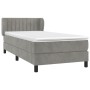 Cama box spring con colchón terciopelo gris claro 90x190 cm de vidaXL, Camas y somieres - Ref: Foro24-3127583, Precio: 306,52...
