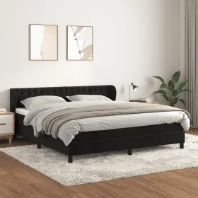 Box spring bed with black velvet mattress 180x200 cm by vidaXL, Beds and slatted bases - Ref: Foro24-3127687, Price: 547,00 €...