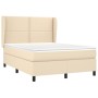 Cama box spring con colchón tela color crema 140x200 cm de vidaXL, Camas y somieres - Ref: Foro24-3127890, Precio: 497,87 €, ...