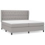 Cama box spring con colchón tela gris claro 200x200 cm de vidaXL, Camas y somieres - Ref: Foro24-3128229, Precio: 761,89 €, D...