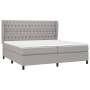 Cama box spring con colchón tela gris claro 200x200 cm de vidaXL, Camas y somieres - Ref: Foro24-3128229, Precio: 761,89 €, D...