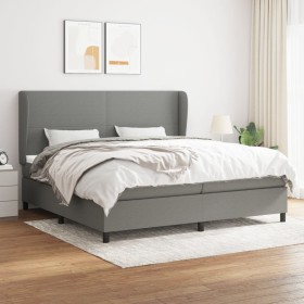 Cama box spring con colchón tela gris oscuro 200x200 cm de vidaXL, Camas y somieres - Ref: Foro24-3127830, Precio: 680,73 €, ...