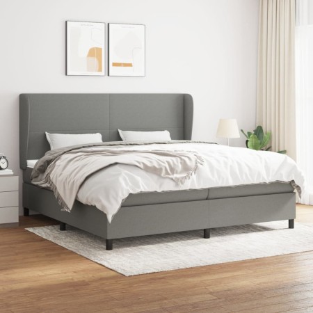 Cama box spring con colchón tela gris oscuro 200x200 cm de vidaXL, Camas y somieres - Ref: Foro24-3127830, Precio: 680,73 €, ...