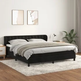 Box spring bed with black velvet mattress 160x200 cm by vidaXL, Beds and slatted bases - Ref: Foro24-3127741, Price: 476,22 €...