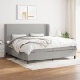 Cama box spring con colchón tela gris claro 200x200 cm de vidaXL, Camas y somieres - Ref: Foro24-3127829, Precio: 706,56 €, D...