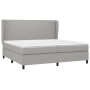 Cama box spring con colchón tela gris claro 200x200 cm de vidaXL, Camas y somieres - Ref: Foro24-3127829, Precio: 706,56 €, D...