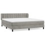 Cama box spring con colchón terciopelo gris claro 160x200 cm de vidaXL, Camas y somieres - Ref: Foro24-3127739, Precio: 497,1...