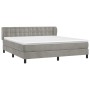 Cama box spring con colchón terciopelo gris claro 160x200 cm de vidaXL, Camas y somieres - Ref: Foro24-3127739, Precio: 497,1...