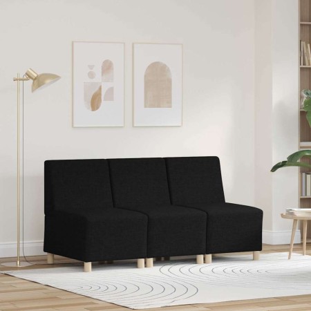 Unidad de Sofá Modular sin Brazos 3 pcs Negro 55 x 74 x 82 cm en Sofás | Comprar online en Foru.es