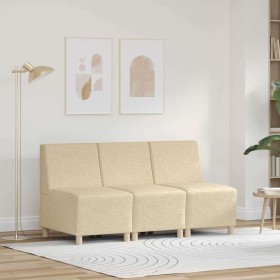 Unidad de Sofá Modular sin Brazos 3 pcs Crema 55 x 74 x 82 cm en Sofás | Comprar online en Foru.es