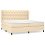 Cama box spring con colchón tela color crema 200x200 cm de vidaXL, Camas y somieres - Ref: Foro24-3128234, Precio: 706,81 €, ...