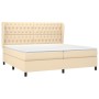 Cama box spring con colchón tela color crema 200x200 cm de vidaXL, Camas y somieres - Ref: Foro24-3128234, Precio: 706,81 €, ...