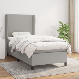 Cama box spring con colchón tela gris claro 90x200 cm de vidaXL, Camas y somieres - Ref: Foro24-3127773, Precio: 360,11 €, De...