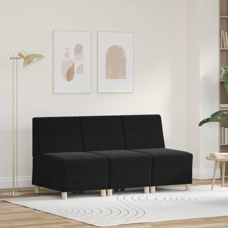 Unidad de Sofá Modular sin Brazos 3 pcs Negro 55 x 74 x 82 cm en Sofás | Comprar online en Foru.es