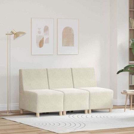 Unidad de Sofá Modular sin Brazos 3 pcs Crema 55 x 74 x 82 cm en Sofás | Comprar online en Foru.es