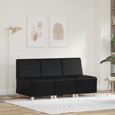 Unidad de Sofá Modular sin Brazos 3 pcs Negro 55 x 74 x 82 cm en Sofás | Comprar online en Foru.es