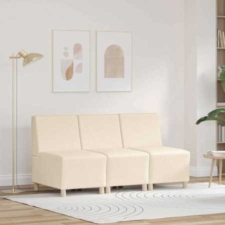 Unidad de Sofá Modular sin Brazos 3 pcs Crema 55 x 74 x 82 cm en Sofás | Comprar online en Foru.es