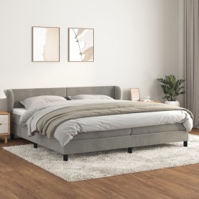 Cama box spring con colchón terciopelo gris claro 200x200 cm de vidaXL, Camas y somieres - Ref: Foro24-3127391, Precio: 540,2...