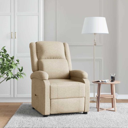 Sillón reclinable de tela crema en Sillones | Comprar online en Foru.es