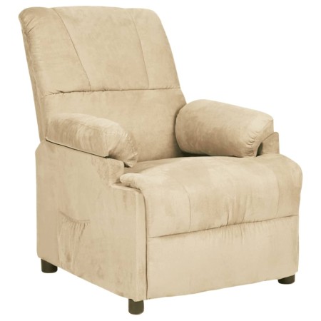 Sillón reclinable tela de microfibra color crema en Sillones | Comprar online en Foru.es