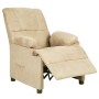 Sillón reclinable tela de microfibra color crema en Sillones | Comprar online en Foru.es