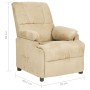 Sillón reclinable tela de microfibra color crema en Sillones | Comprar online en Foru.es