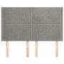Cabecero con orejas de terciopelo gris claro 147x16x118/128 cm de vidaXL, Cabeceros y pies de cama - Ref: Foro24-3119348, Pre...