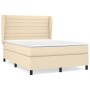Cama box spring con colchón tela color crema 140x200 cm de vidaXL, Camas y somieres - Ref: Foro24-3128050, Precio: 534,23 €, ...