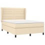 Cama box spring con colchón tela color crema 140x200 cm de vidaXL, Camas y somieres - Ref: Foro24-3128050, Precio: 534,23 €, ...