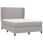 Cama box spring con colchón tela gris claro 140x190 cm de vidaXL, Camas y somieres - Ref: Foro24-3127797, Precio: 526,66 €, D...