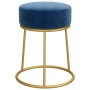 Hocker redondo azul terciopelo en Taburetes y sillas plegables | Comprar online en Foru.es