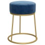 Hocker redondo azul terciopelo en Taburetes y sillas plegables | Comprar online en Foru.es