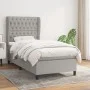 Box spring bed with light gray fabric mattress 90x190 cm by vidaXL, Beds and slatted bases - Ref: Foro24-3128165, Price: 326,...