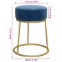 Hocker redondo azul terciopelo en Taburetes y sillas plegables | Comprar online en Foru.es
