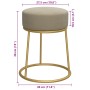 Hocker redondo gris oscuro terciopelo en Taburetes y sillas plegables | Comprar online en Foru.es