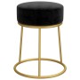 Hocker redondo negro terciopelo en Taburetes y sillas plegables | Comprar online en Foru.es