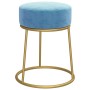 Hocker redondo azul claro terciopelo en Taburetes y sillas plegables | Comprar online en Foru.es
