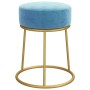 Hocker redondo azul claro terciopelo en Taburetes y sillas plegables | Comprar online en Foru.es