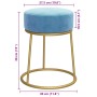 Hocker redondo azul claro terciopelo en Taburetes y sillas plegables | Comprar online en Foru.es