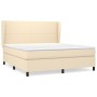 Cama box spring con colchón tela color crema 160x200 cm de vidaXL, Camas y somieres - Ref: Foro24-3127818, Precio: 597,53 €, ...