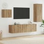 Mueble de TV 4 pcs Roble artesanal Madera de ingeniería en Muebles TV | Comprar online en Foru.es