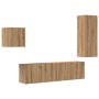 Mueble de TV 4 pcs Roble artesanal Madera de ingeniería en Muebles TV | Comprar online en Foru.es