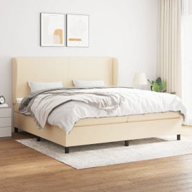 Cama box spring con colchón tela color crema 200x200 cm de vidaXL, Camas y somieres - Ref: Foro24-3127834, Precio: 630,45 €, ...