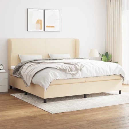 Cama box spring con colchón tela color crema 200x200 cm de vidaXL, Camas y somieres - Ref: Foro24-3127834, Precio: 630,45 €, ...